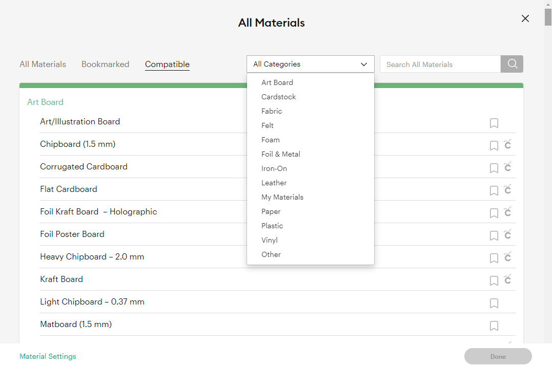 Cricut Materials Information / Cricut Custom Materials / Cricut