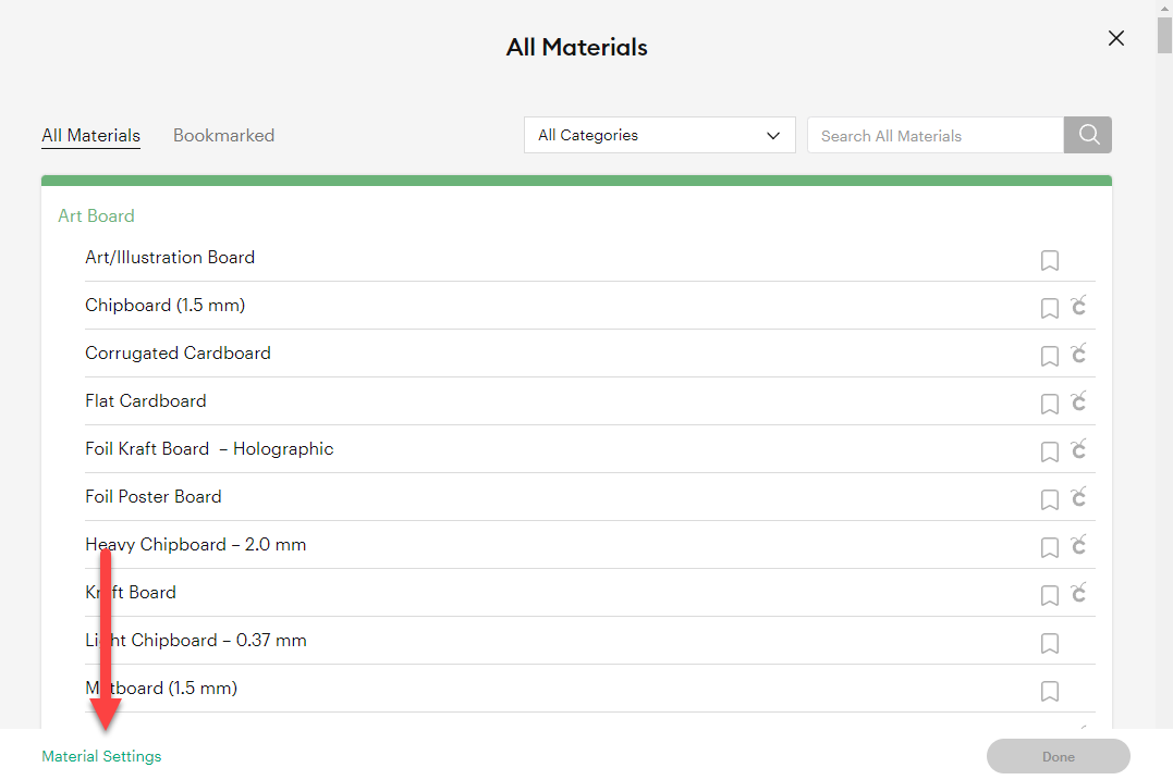 How do I use or create a Custom material setting? – Help Center