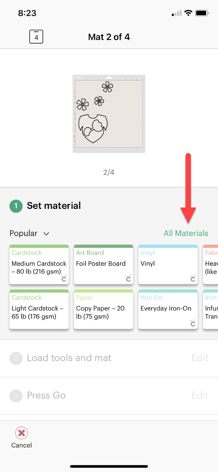 How do I change the mat or material size in Design Space? – Help Center