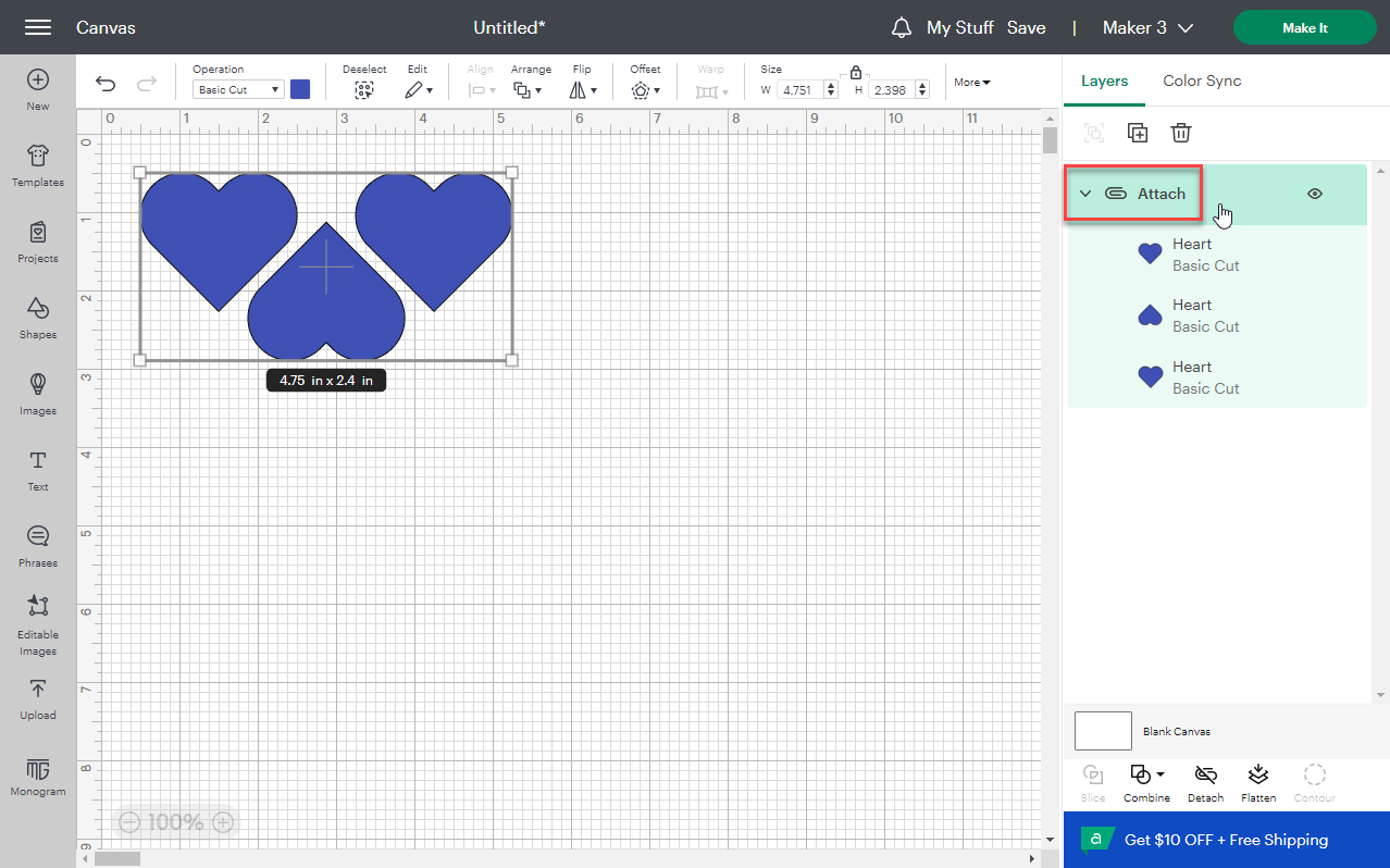 How to Use Attach in Cricut Design Space - Sarah Maker
