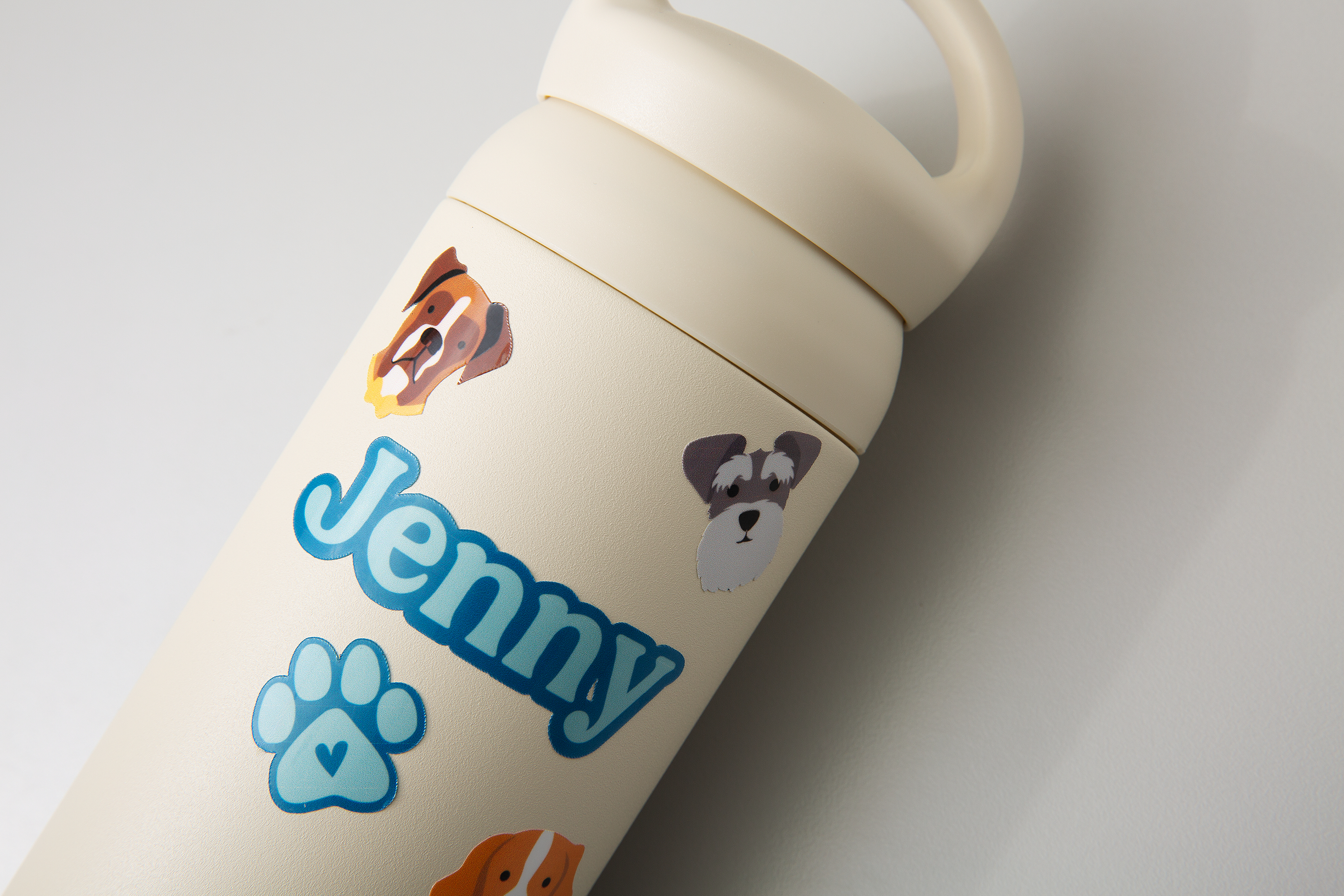 Customized cricut vinyl design for Disney water bottles.