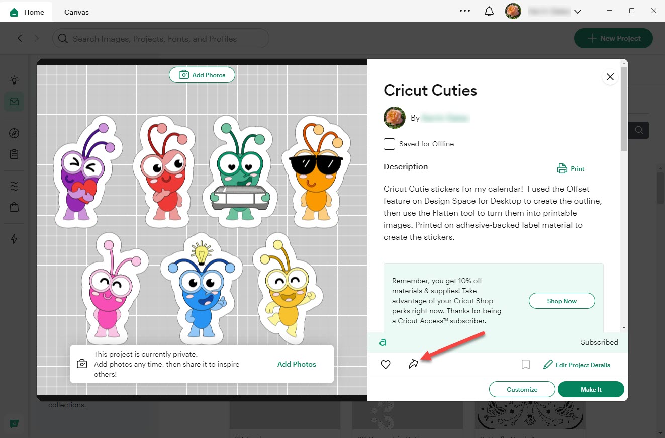 3b Select Share icon Project details.jpg