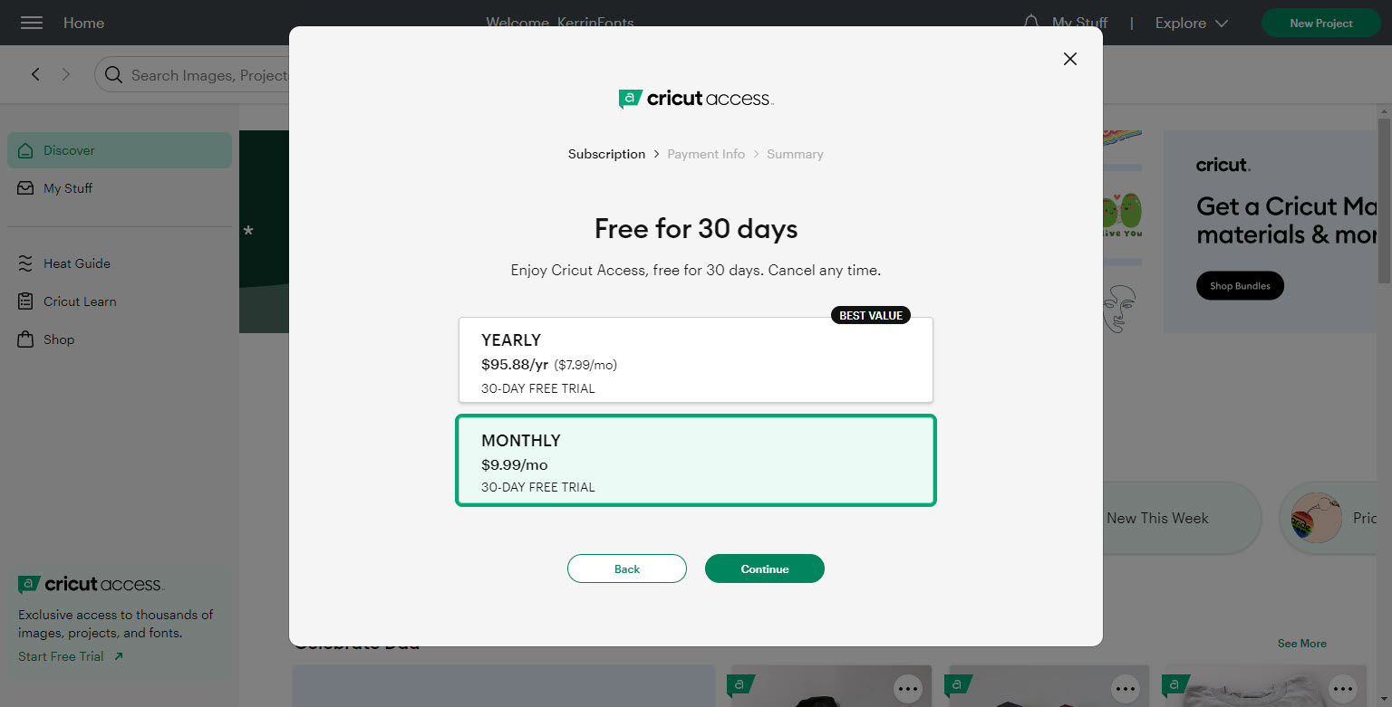 Cricut Access Login free trail 