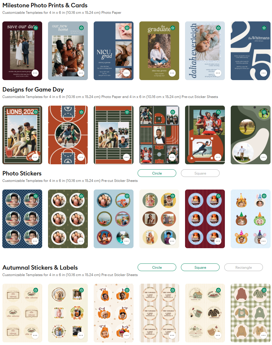 Examples of Sticker Label Photo Print and Card templates.png