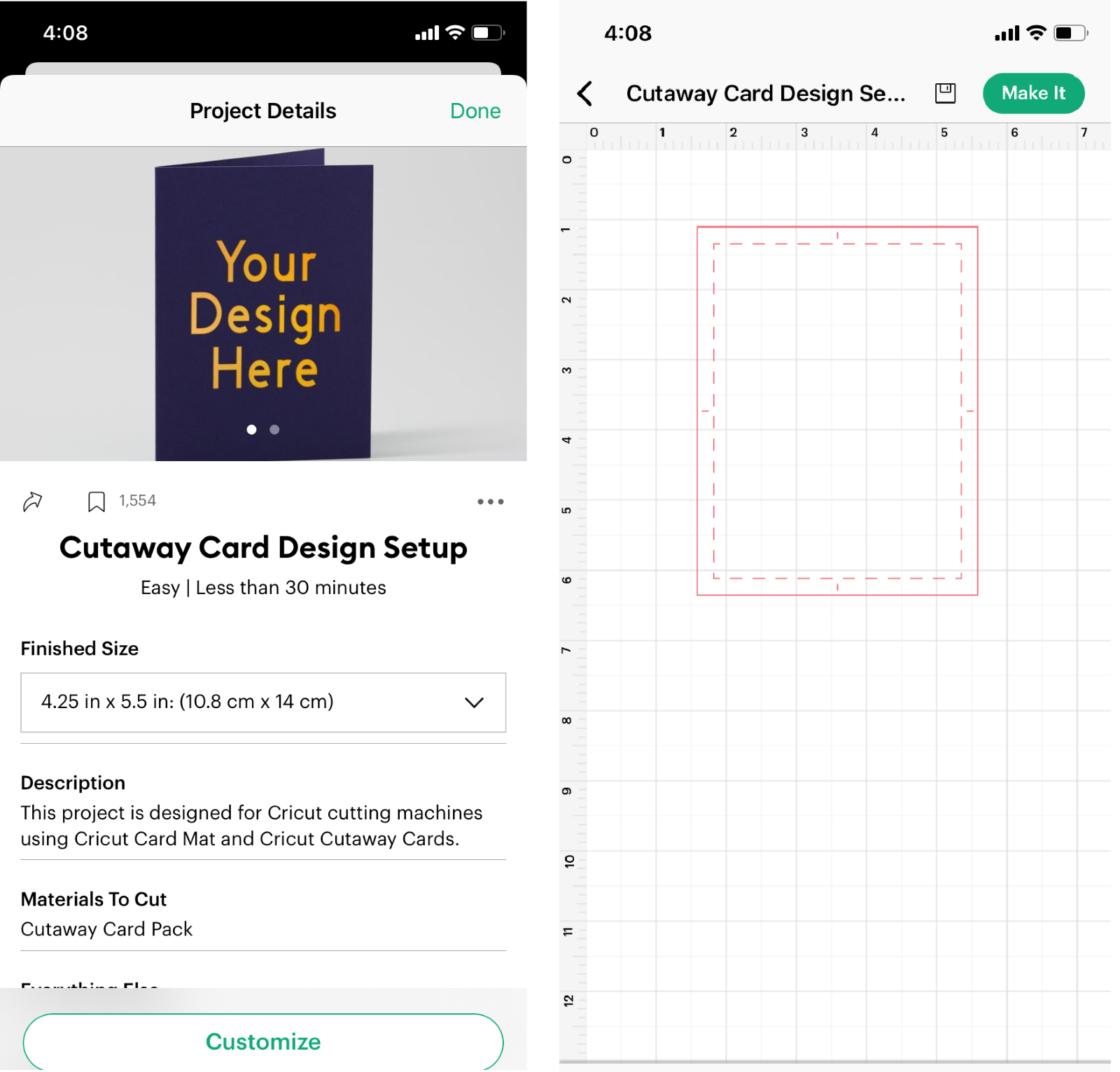 Design Space Project: Adapting a Cutaway Card for Cricut Explore